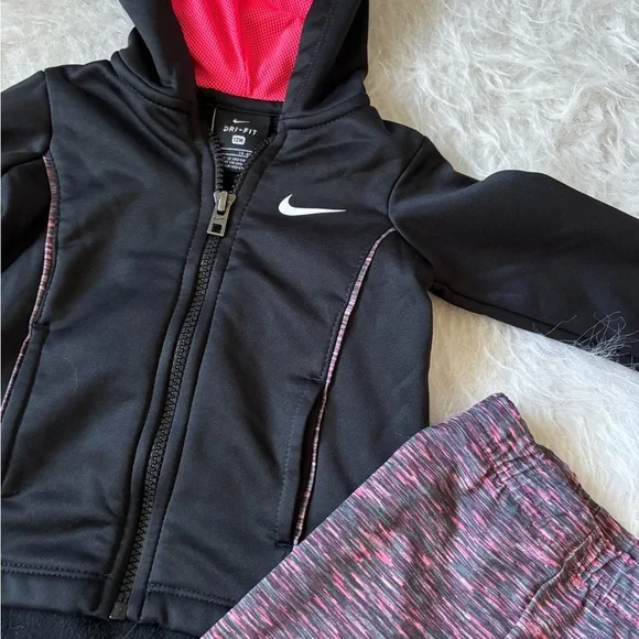 Nike Black and Pink Dri-FIT Hoodie - Picture 2 of 3